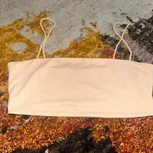 Beige Strapless Crop Top